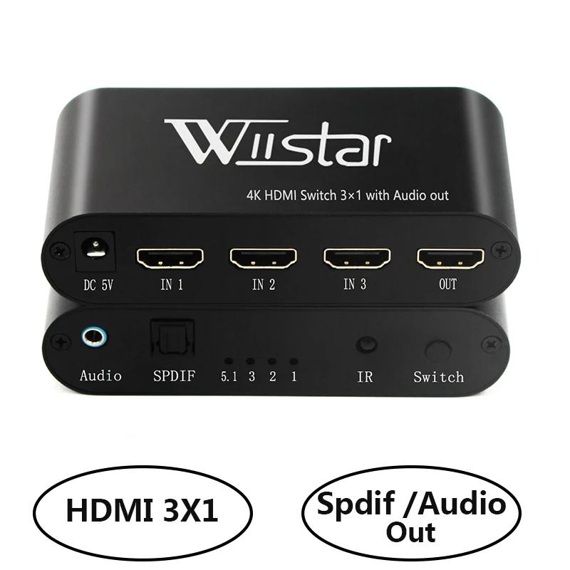 Wiistar HD MI ġ 3x1 HD MI 1.4 UHD4K @ 30Hz 3 In 1 Out, Ʈ tv  auido out mi box3 ps4pro xbox one xs 